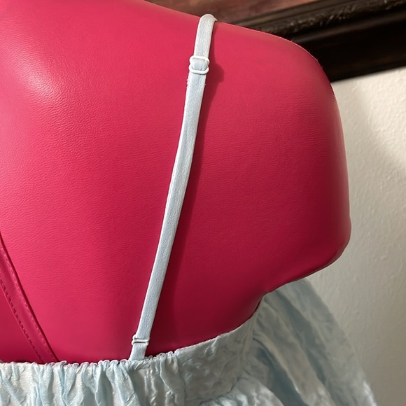 Anthropologie Mare Birdie Babydoll Mini Dress Size M Blue Texture - Picture 12 of 16